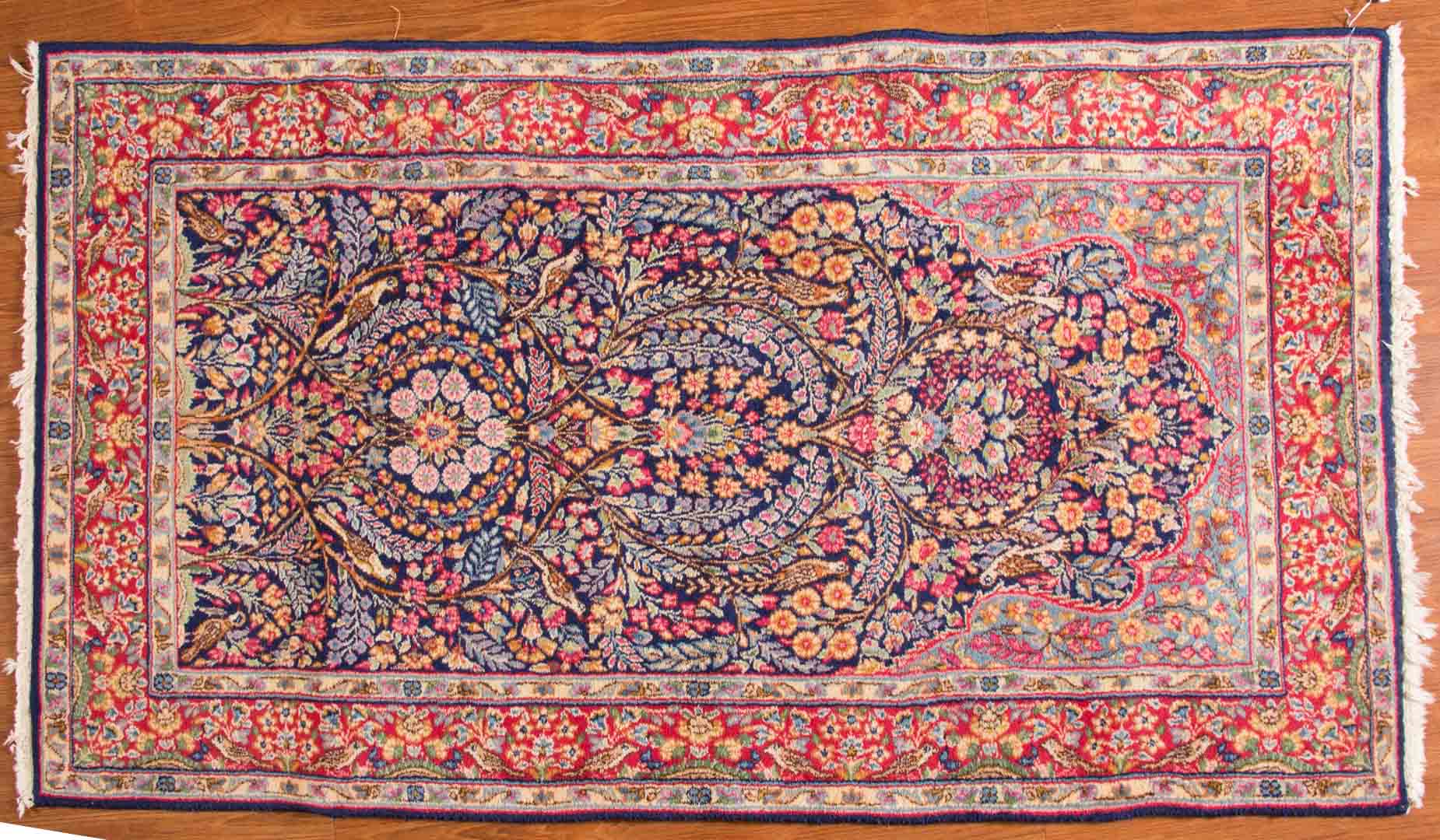 Appraisal: Kerman prayer rug approx x Iran circa Condition Excellent condition