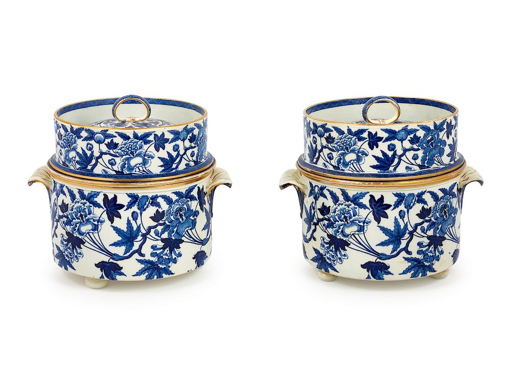 Appraisal: A Pair of Wedgwood Three-piece Lidded Coolers Height of each