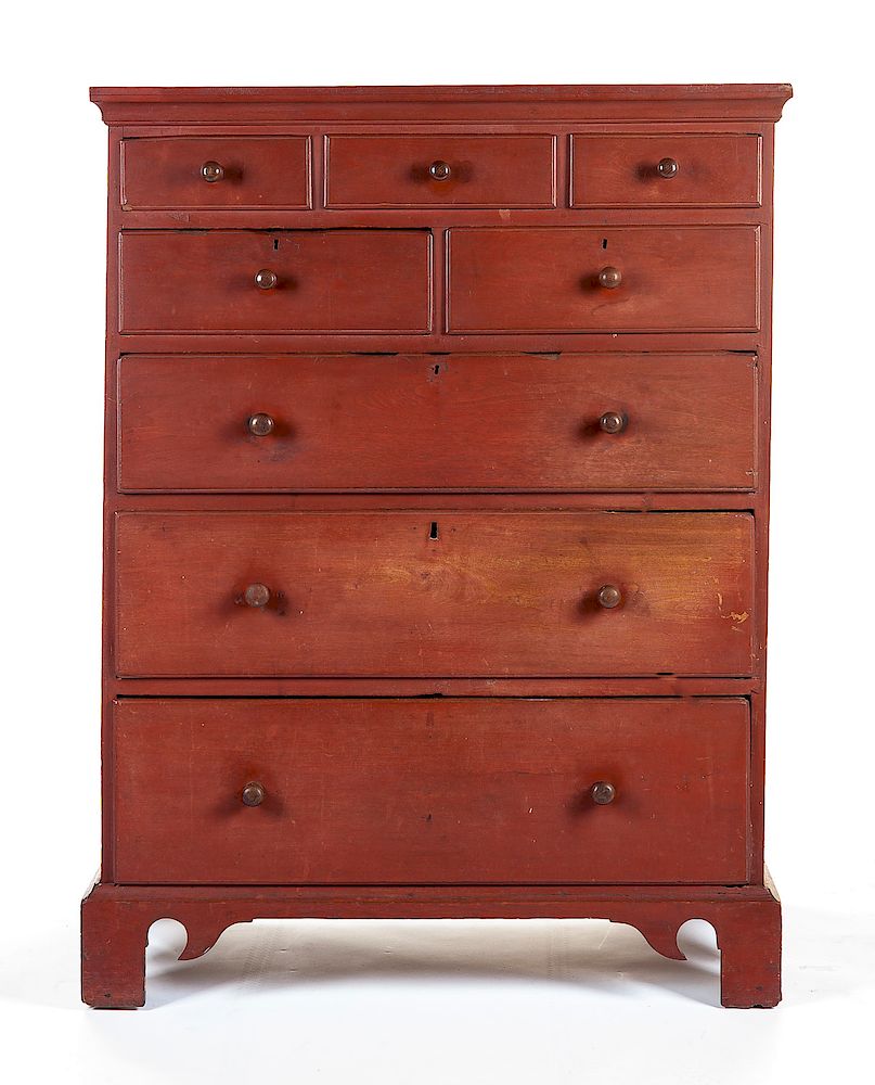 Appraisal: New England Chippendale High Chest of Drawers DESCRIPTION New England