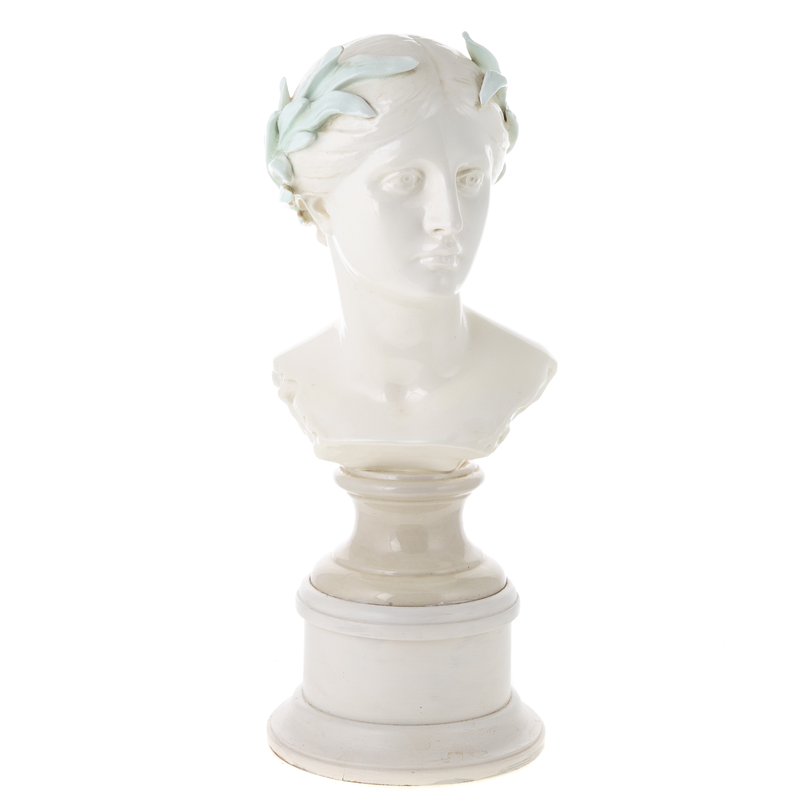 Appraisal: GOLDSCHEIDER CERAMIC BUST OF CLASSICAL BEAUTY Circa s bust of