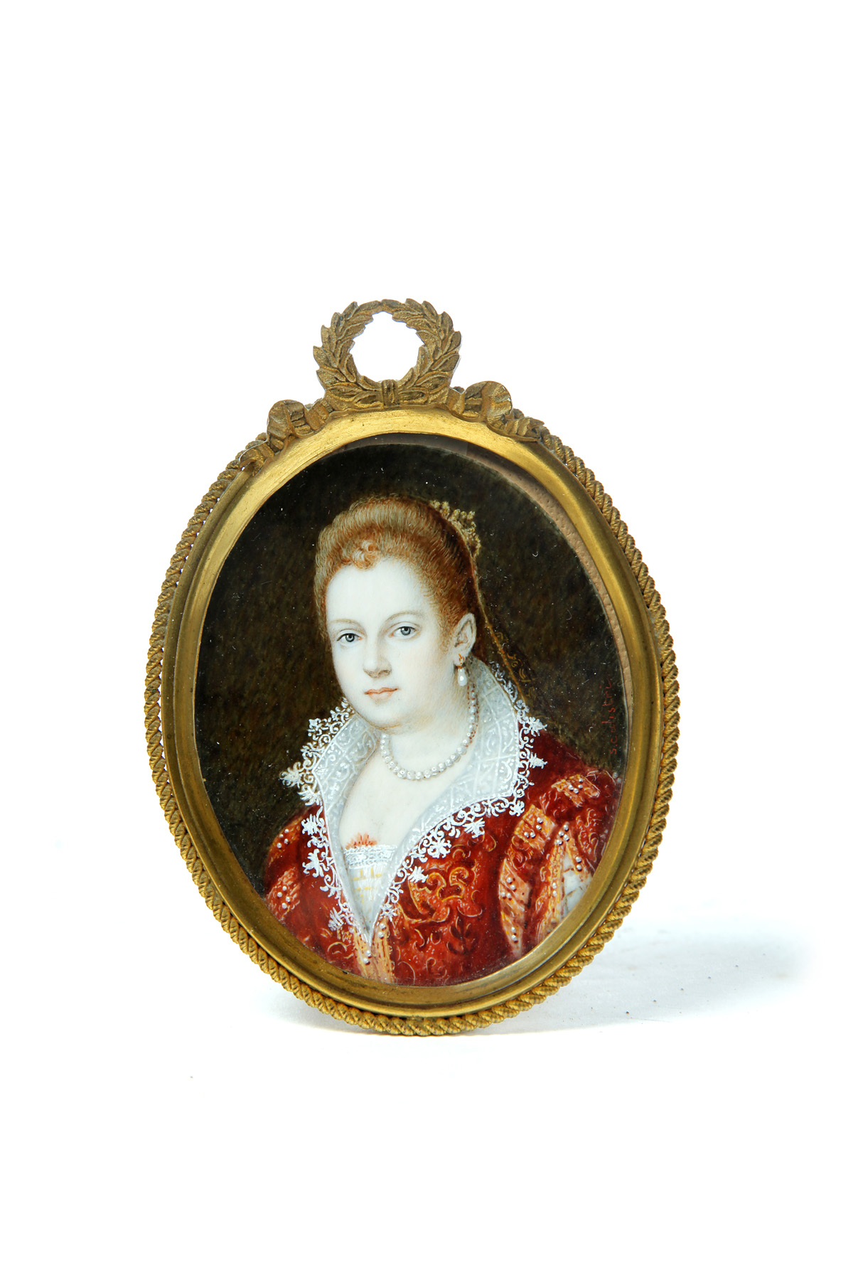 Appraisal: MINIATURE PORTRAIT OF A EUROPEAN NOBLEWOMAN Second half- th century