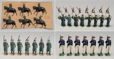 Appraisal: Five sets Britains toy soldiers six Red Army Cossacks mounted