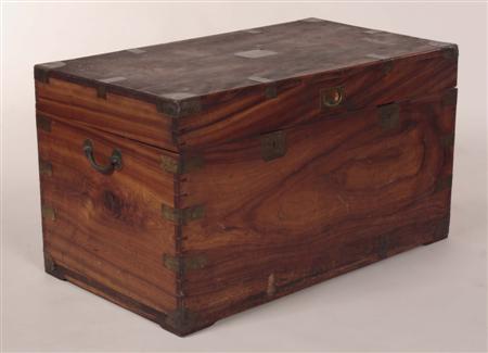 Appraisal: A large brass bound Camphor chest the rectangular lid enclosing