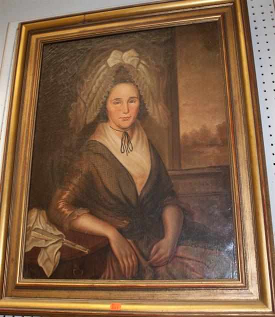 Appraisal: In the style Charles Wilson Peale American Primitive Portrait of