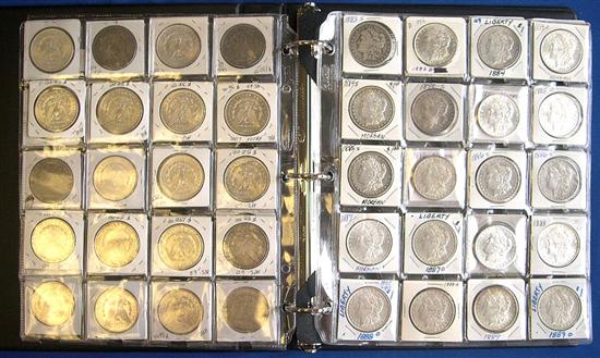 Appraisal: Nearly complete set of Morgan dollars from to -O missing