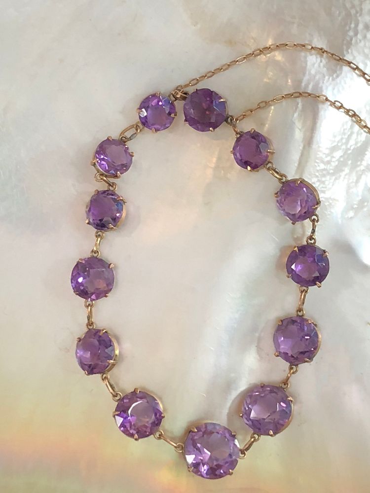 Appraisal: Victorian Amethyst Bracelet Set with Round Faceted Amethyst Stones Victorian