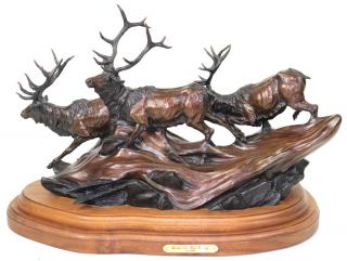 Appraisal: Vic Payne Leavin The High Country Bronze Sculpture Dated Rotating