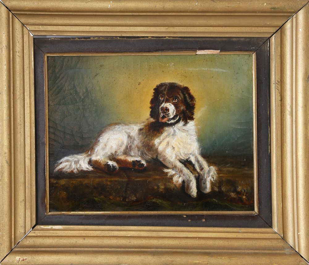 Appraisal: Oil on Canvas Portrait of a Newfoundland Rescue Dog th