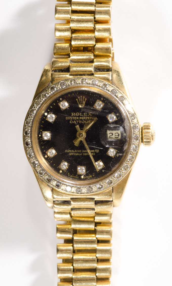 Appraisal: LADY'S ROLEX OYSTER PERPETUAL DATEJUST WRIST WATCH K gold case