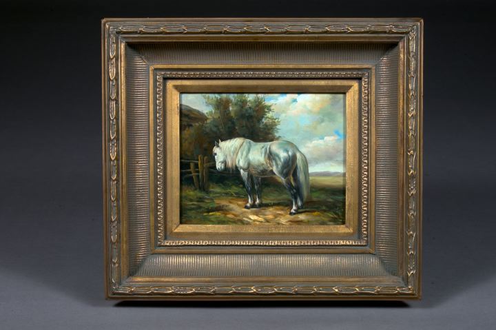 Appraisal: British School st Century Draft-Horse in Pasture oil on panel