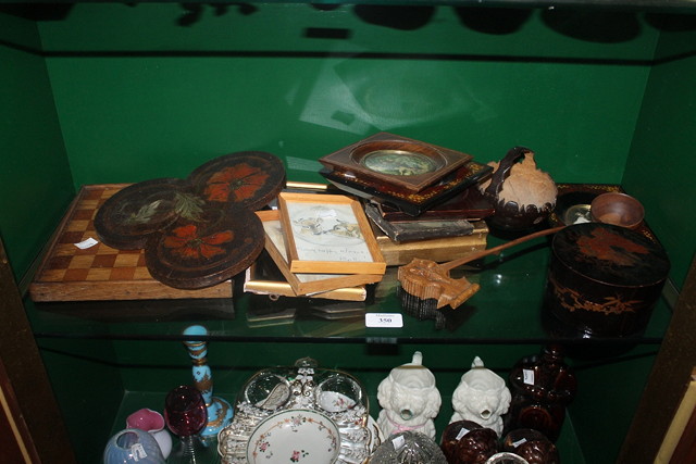 Appraisal: A COLLECTION OF MISCELLANEOUS ITEMS including a treen watch holder