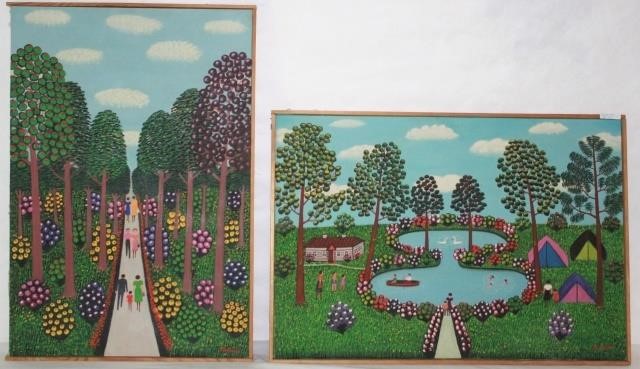 Appraisal: MARIA KORSAK - POLISH TWO OIL ONCANVAS PAINTINGS ONE DEPICTS