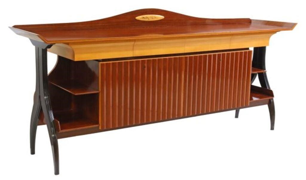 Appraisal: Italian mid-century modern rosewood sideboard attributed to Osvaldo Borsani Italian