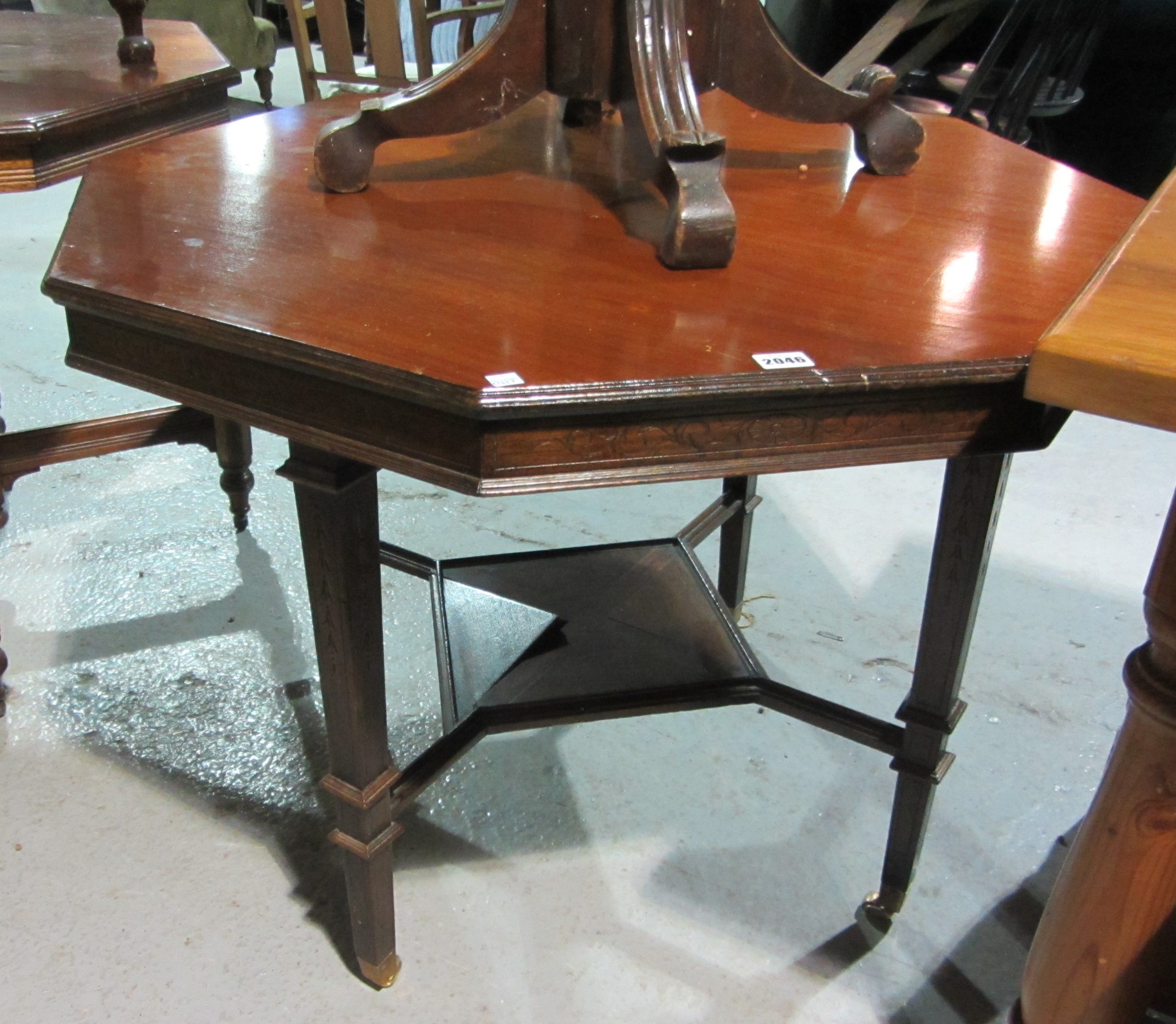 Appraisal: A th century mahogany octagonal table