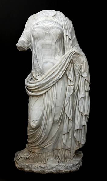 Appraisal: A carved marble figure of a classical maiden after the