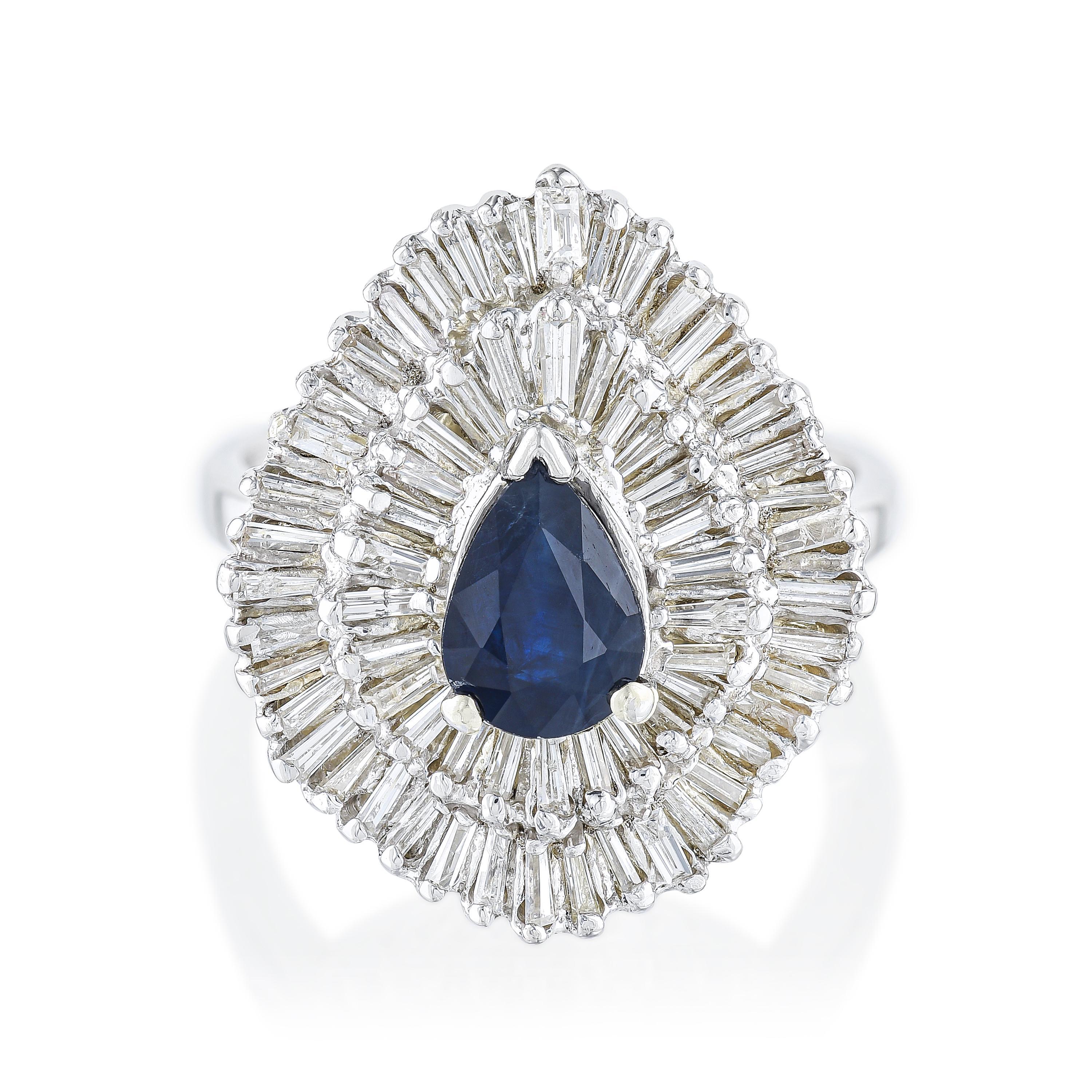 Appraisal: SAPPHIRE AND DIAMOND RING METAL K white gold GEMSTONE S