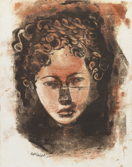 Appraisal: HUGHIE LEE-SMITH - Untitled Head of a Woman with Curly