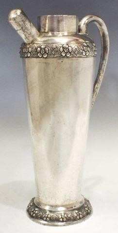 Appraisal: Sterling silver cocktail shaker Sanborns Mexico mid th c scrolled