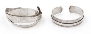 Appraisal: A Collection of Sterling Silver Cuff Bracelets dwts A Collection