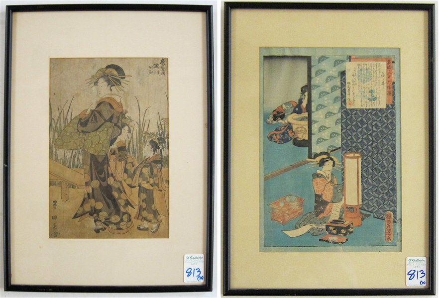 Appraisal: TWO COLOR WOODCUT PRINTS Utagawa Kunisada I Toyokuni III Japanese