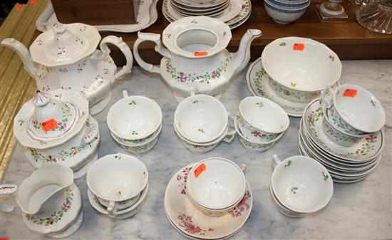 Appraisal: Assorted Staffordshire sprigware china th century including teapots teacups and