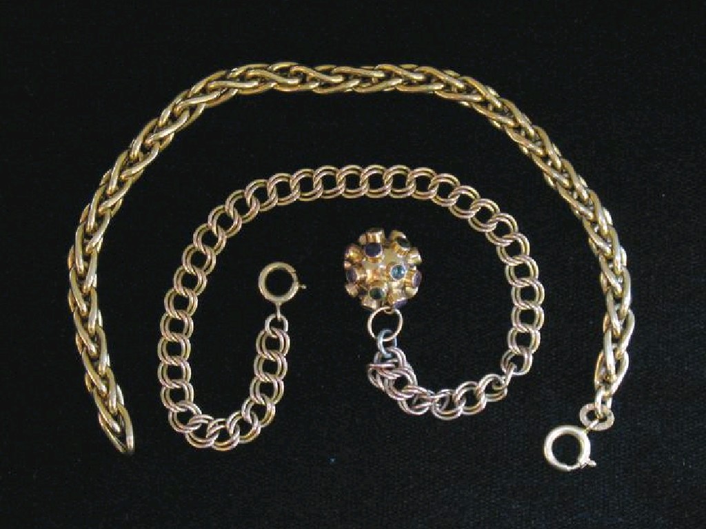 Appraisal: AN CT YELLOW GOLD FANCY LINK BRACELET with jump ring