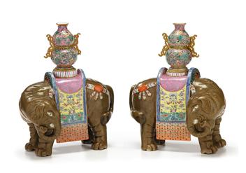 Appraisal: Fine and large pair of Chinese export elephant form stick