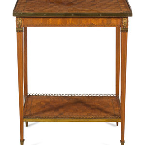 Appraisal: A Louis XVI Style Gilt Bronze Mounted Parquetry Table th