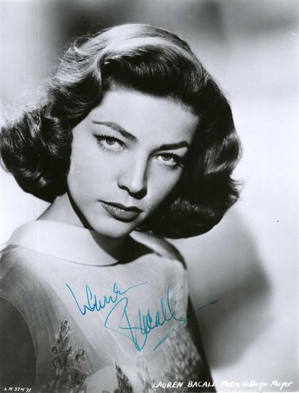 Appraisal: pieces Photographs Signed Primarily Female Motion Picture Performers Bacall Lauren