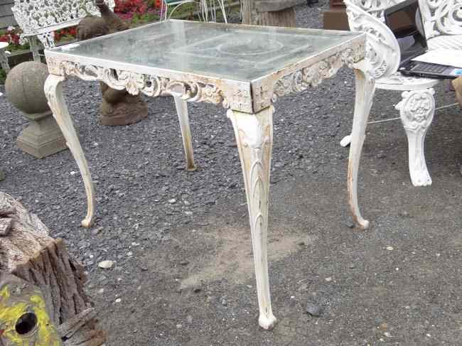 Appraisal: Glass top patio table Top '' x '' '' Ht