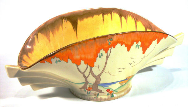 Appraisal: Clarice Cliff daffodil bowl hand painted with orange 'Taormine' pattern