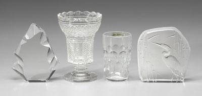 Appraisal: Four pieces modern glass Baccarat tapered vase - in Baccarat