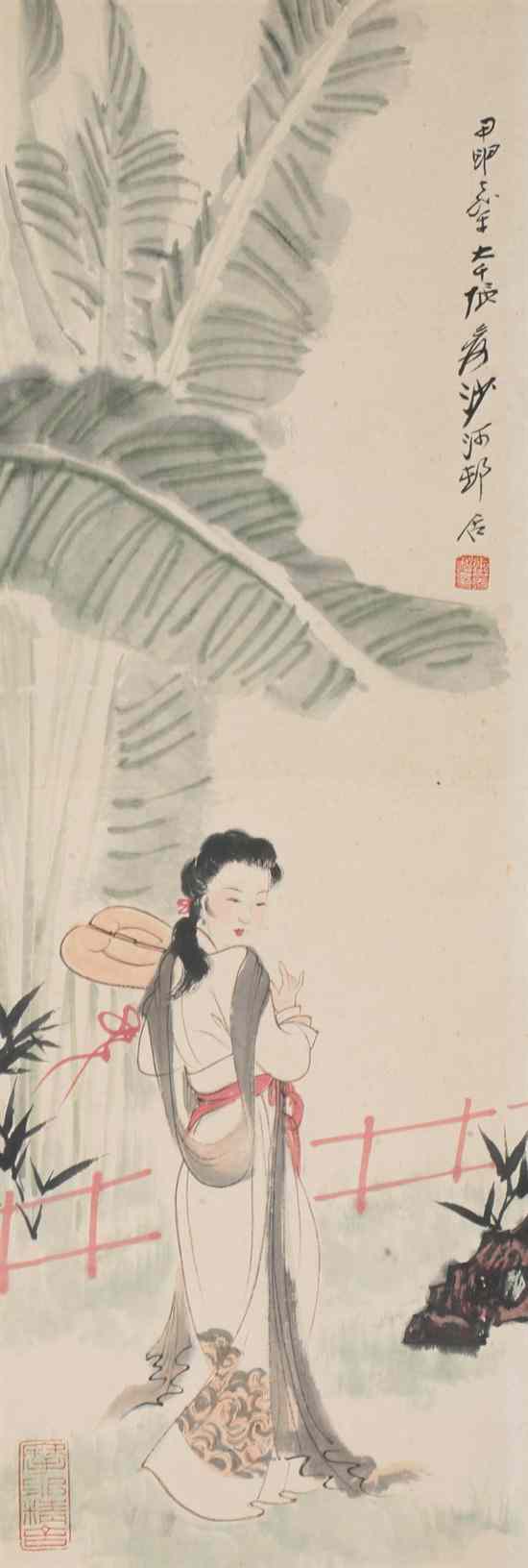 Appraisal: AFTER ZHANG DAQIAN Chinese - WOMAN eight ink and color