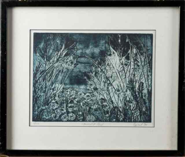 Appraisal: Ruth Cyril Framed LithographTitled ''Moonlit Pond '' Ruth Cyril -