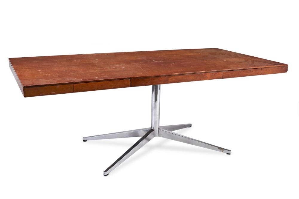 Appraisal: A Florence Knoll rosewood partner's desk Circa With manufacturer's label