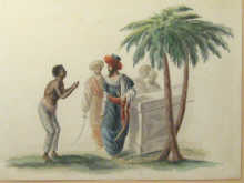 Appraisal: A pair of framed watercolours depicting scenes relating to slavery