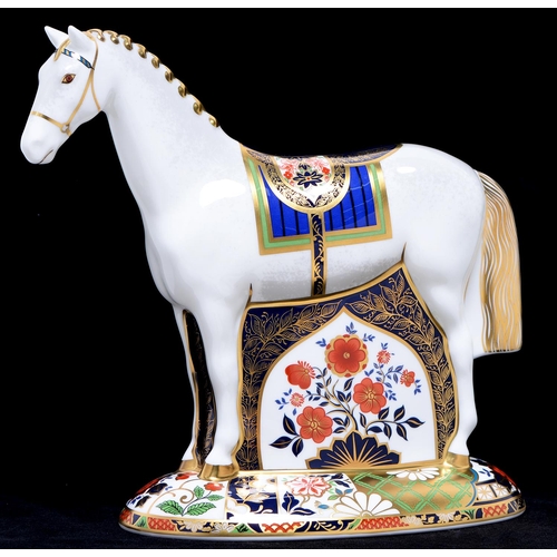 Appraisal: A Royal Crown Derby Race Horse paperweight commissioned by Sinclairs