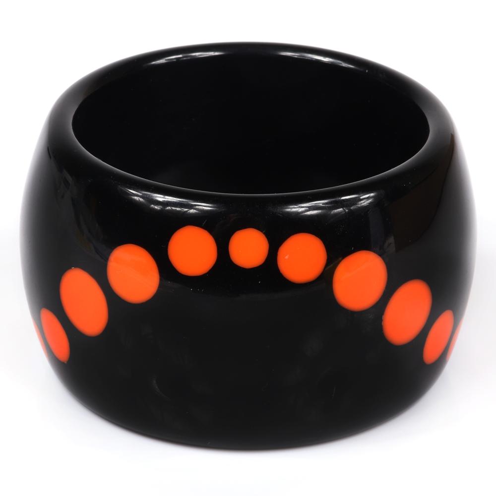 Appraisal: ARTISAN DESIGNER WIDE LAMINATED DOT ACRYLIC RESIN BANGLE CUFF BRACELET