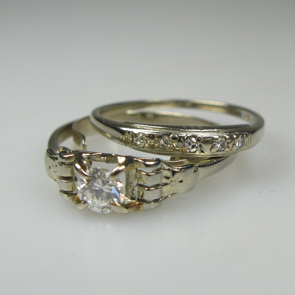 Appraisal: k White Gold Engagement Ring set with a brilliant cut