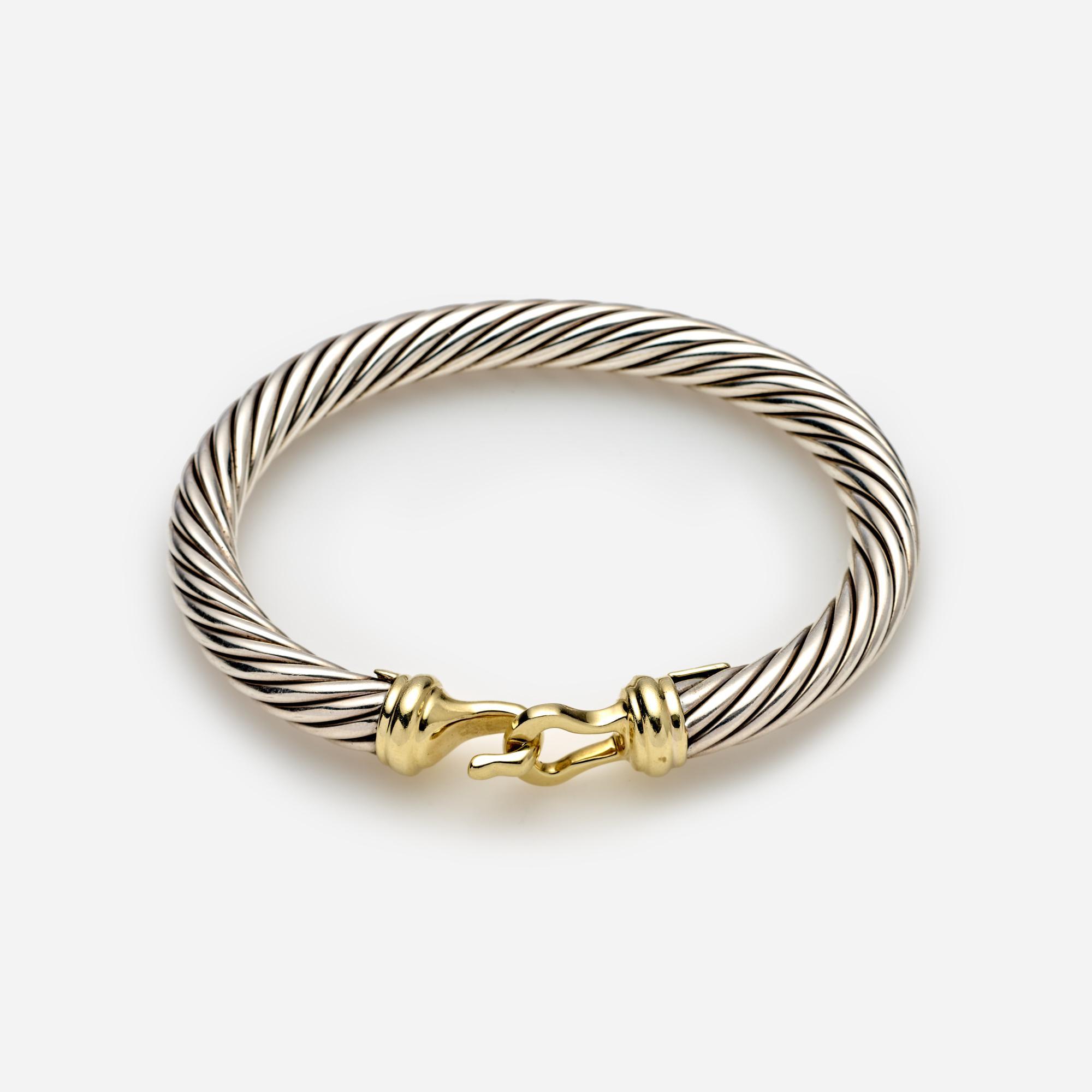 Appraisal: DAVID YURMAN CABLE HOOK BRACELET STERLING AND K A David