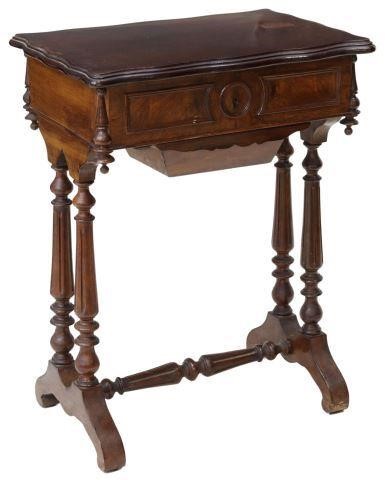 Appraisal: French Louis Philippe period mahogany sewing table mid th c