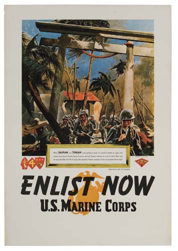 Appraisal: VIC GUINNESS ENLIST NOW U S MARINE CORPS x inches