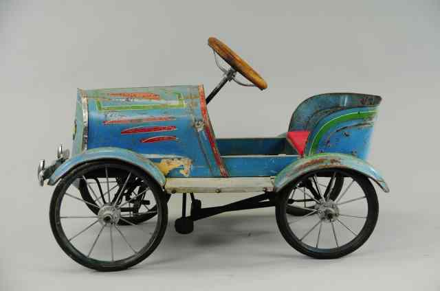 Appraisal: JAPANESE PEDAL CAR Pressed steel painted in blue body spoke