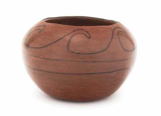 Appraisal: A Maricopa Redware Open Bowl having running design unsigned Height