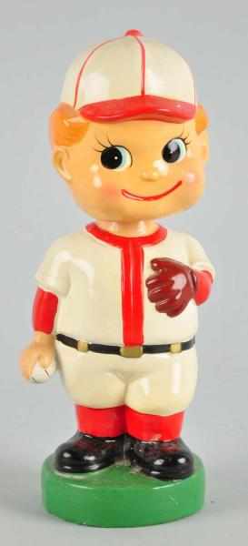 Appraisal: Large Baseball Pitcher Bank Bobbing Head Doll Description Marked Japan