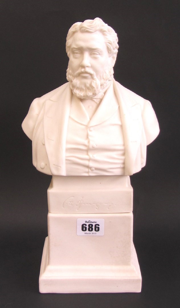 Appraisal: A Robinson and Leadbeater parian bust of C H Spurgeon