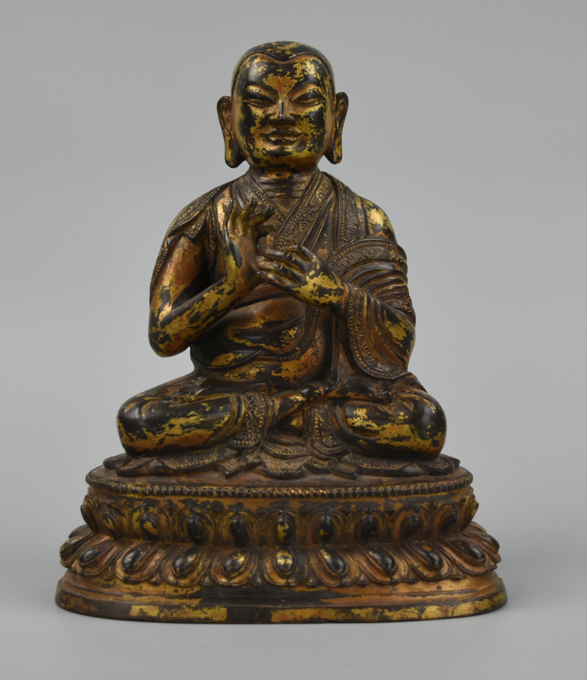 Appraisal: GILT-BRONZE BUDDHA OF DALA LAMA QING DYNASTY A gilt-bronze seated