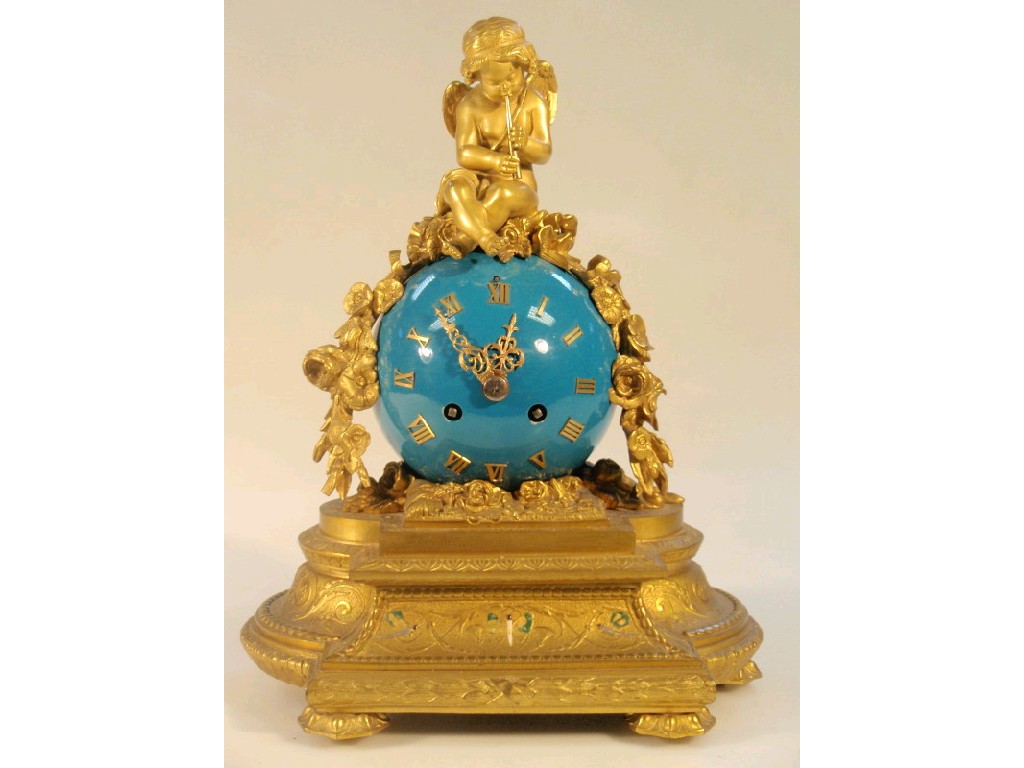 Appraisal: A thC French gilt metal mantel clock by Farret Paris