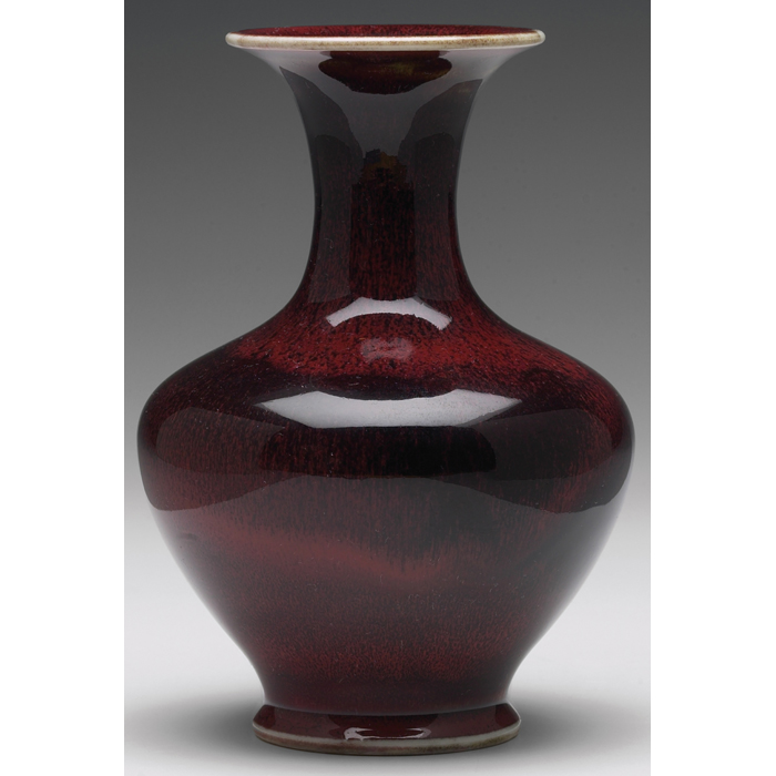 Appraisal: Good Rookwood vase bulbous shape covered in an unusual Oxblood