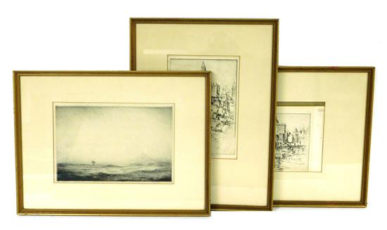 Appraisal: Three prints two by Joseph Pennell American - and one